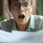 Any agreement - woman shocked reading legal agreement