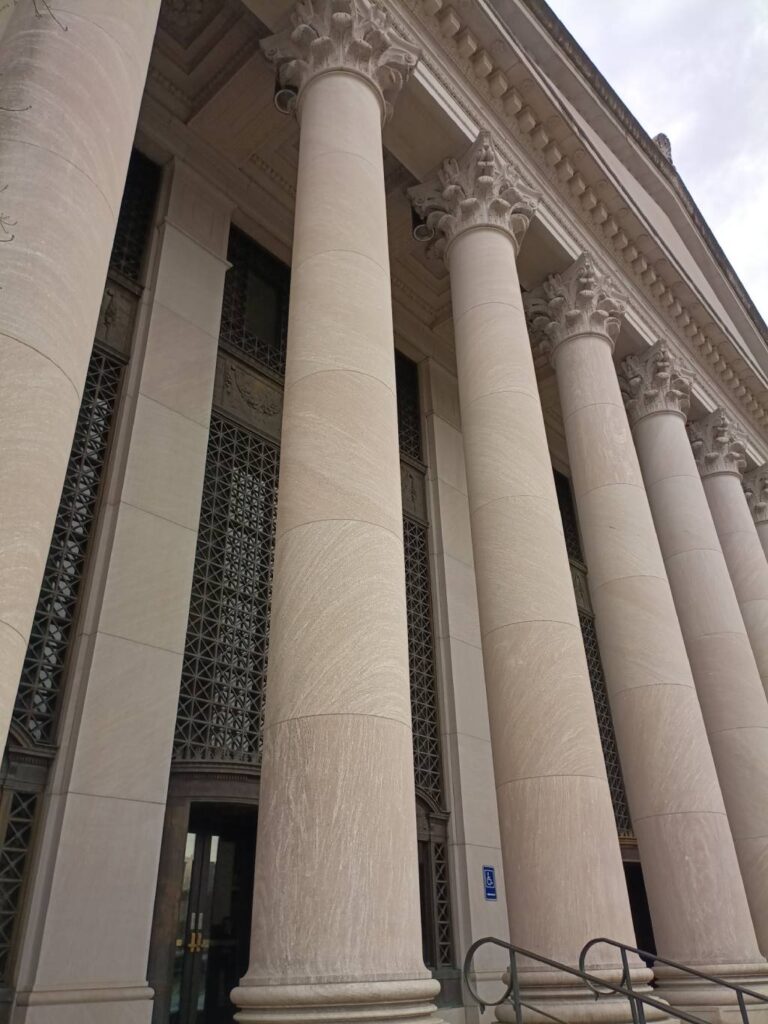 New Haven Federal District Court front colonnade
