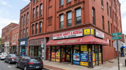 NanoBanana imagination of a bodega in Waterbury, CT.
