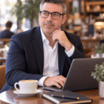 Alan Harrison in a random coffee shop thinking about coffee shops.